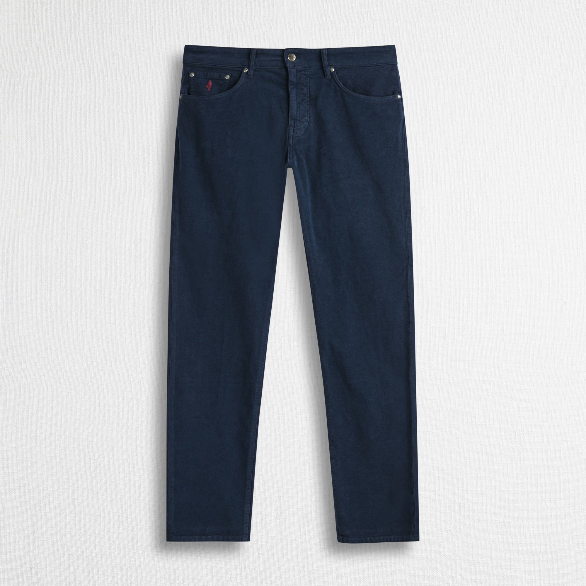 Pantalone Cinque Tasche in Fustagno Stretch Regular Fit - Blue Navy