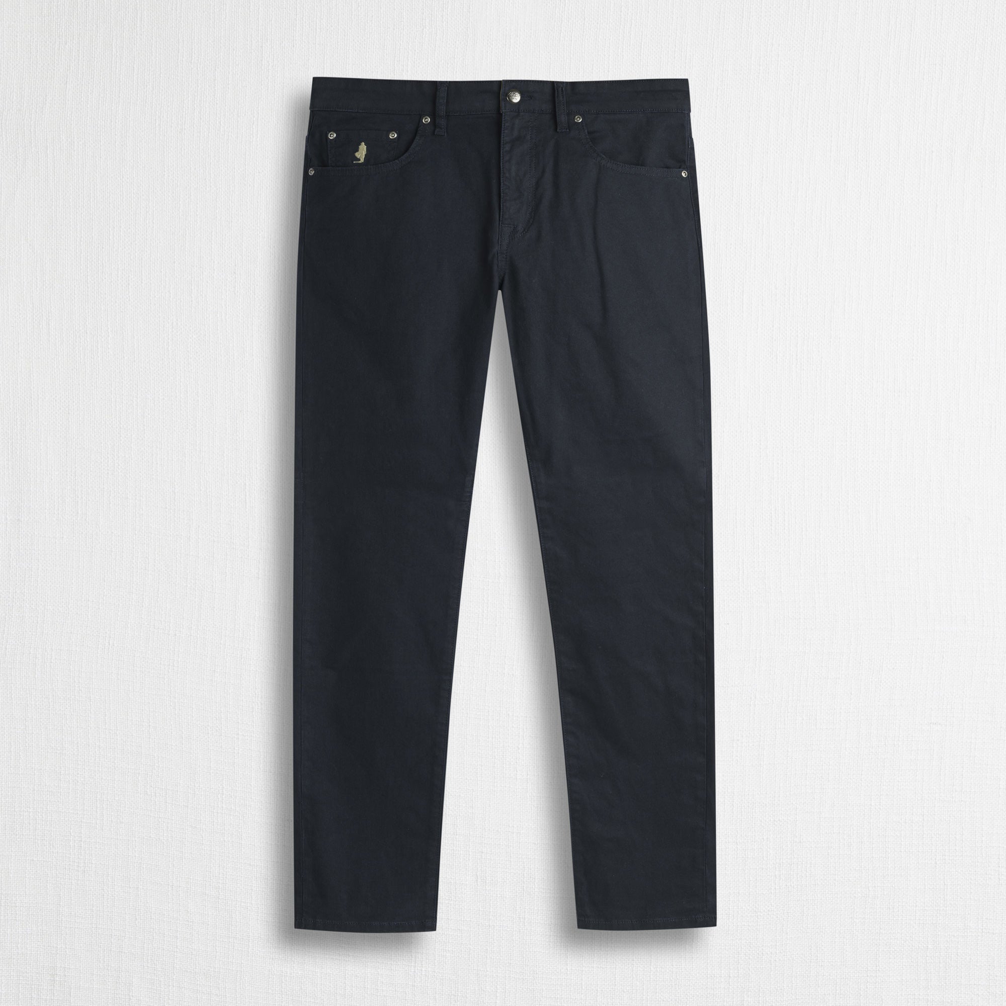 Pantalone Cinque Tasche in Piquet Stretch Regular Fit - Blue Navy
