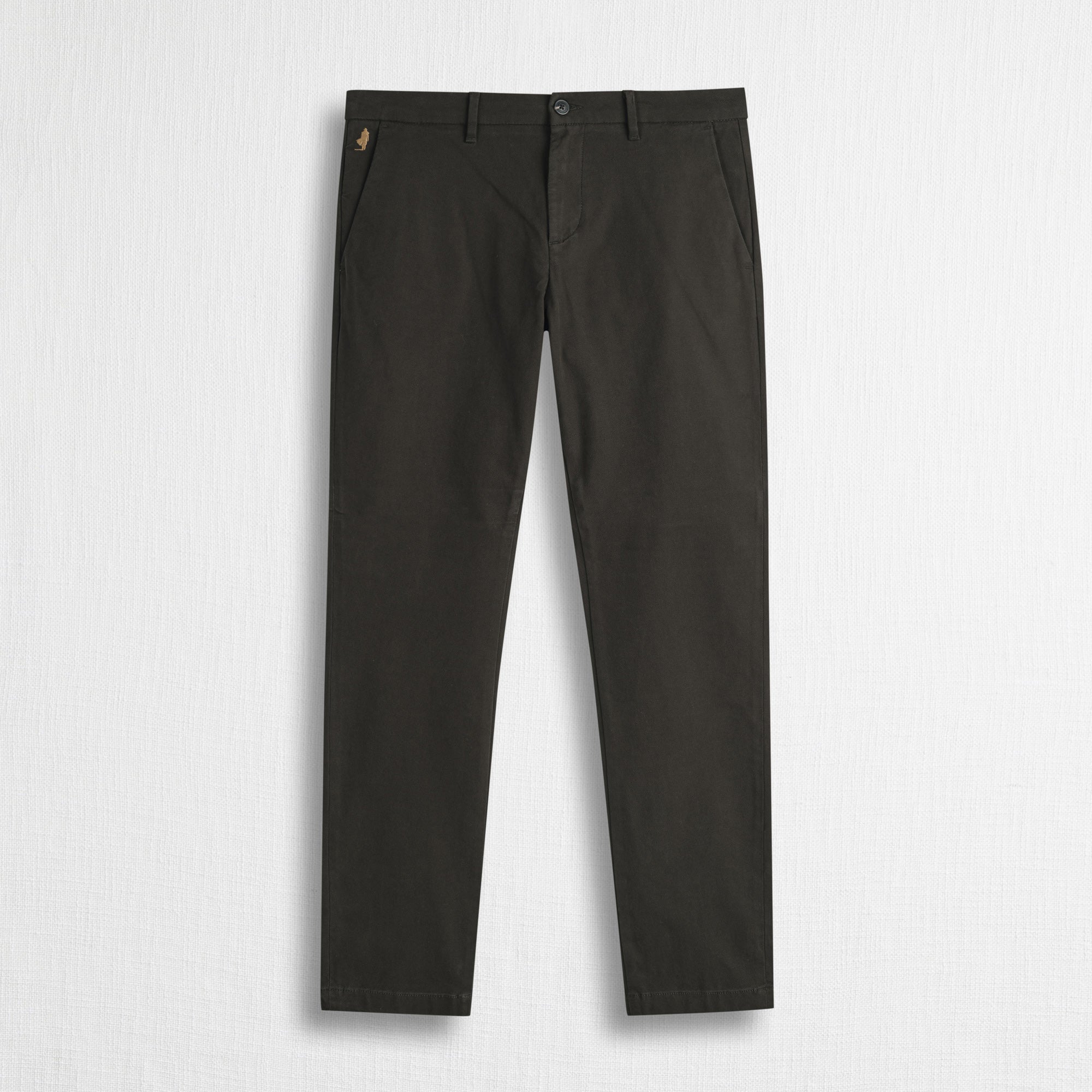 Pantalone Chino in Dobby Stretch Slim Fit - Chocolate