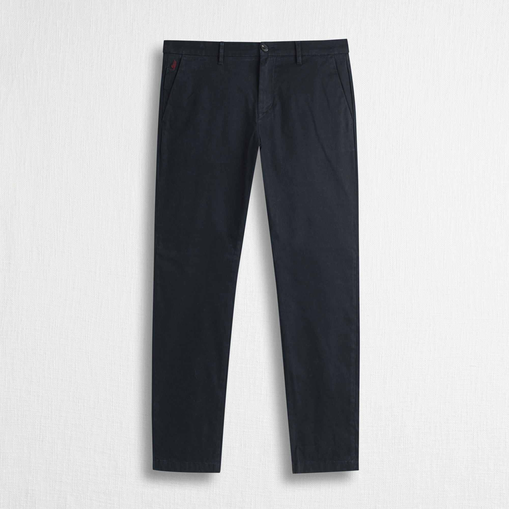 Pantalone Chino in Piquet Stretch Slim Fit - Blue Navy