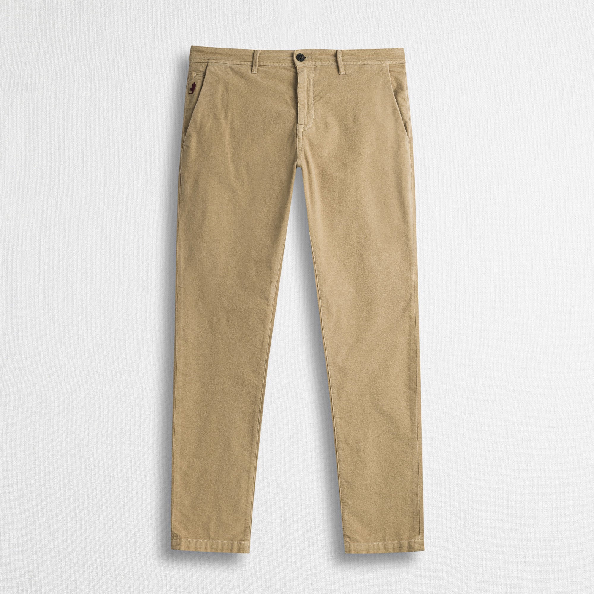 Pantalone Chino in Fustagno Stretch Slim Fit - Sand