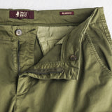 Pantaloni cargo elasticizzati in raso di cotone - Olive Green