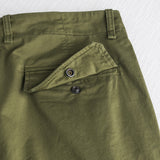Pantaloni cargo elasticizzati in raso di cotone - Olive Green