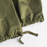 Pantaloni cargo elasticizzati in raso di cotone - Olive Green