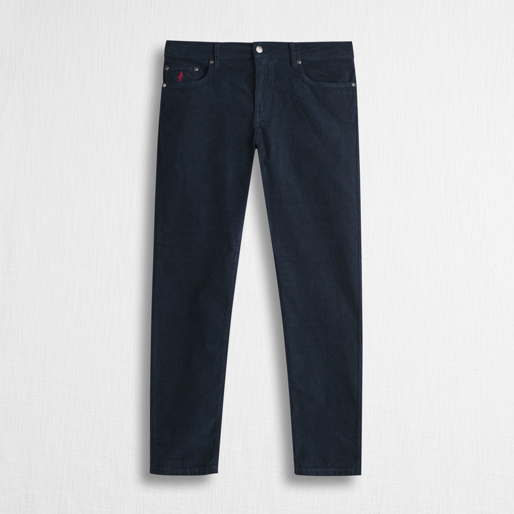 Pantalone Cinque Tasche in Velluto a Coste Stretch Slim Fit - Blue Navy