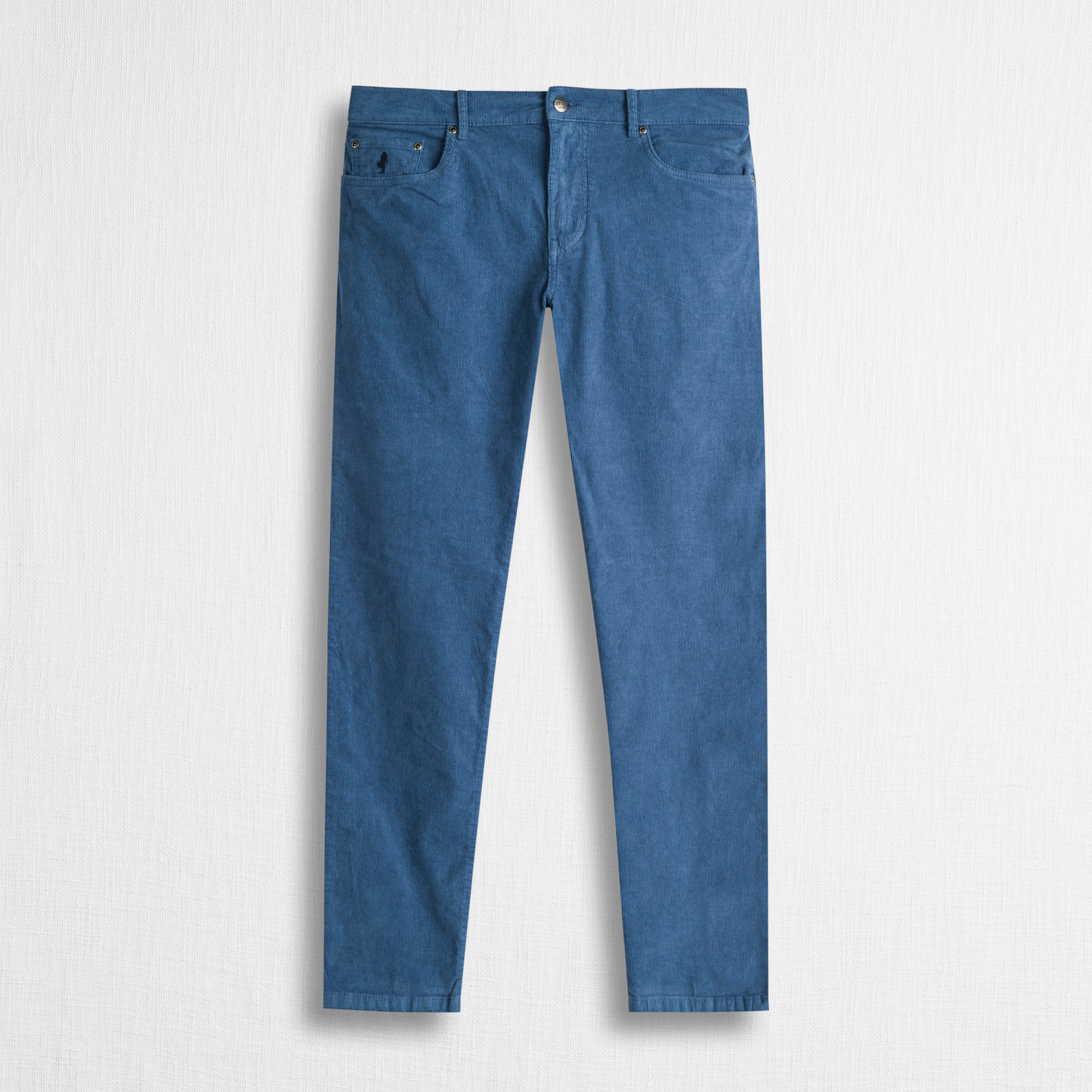 Pantalone Cinque Tasche in Velluto a Coste Stretch Slim Fit - Indigo Dust