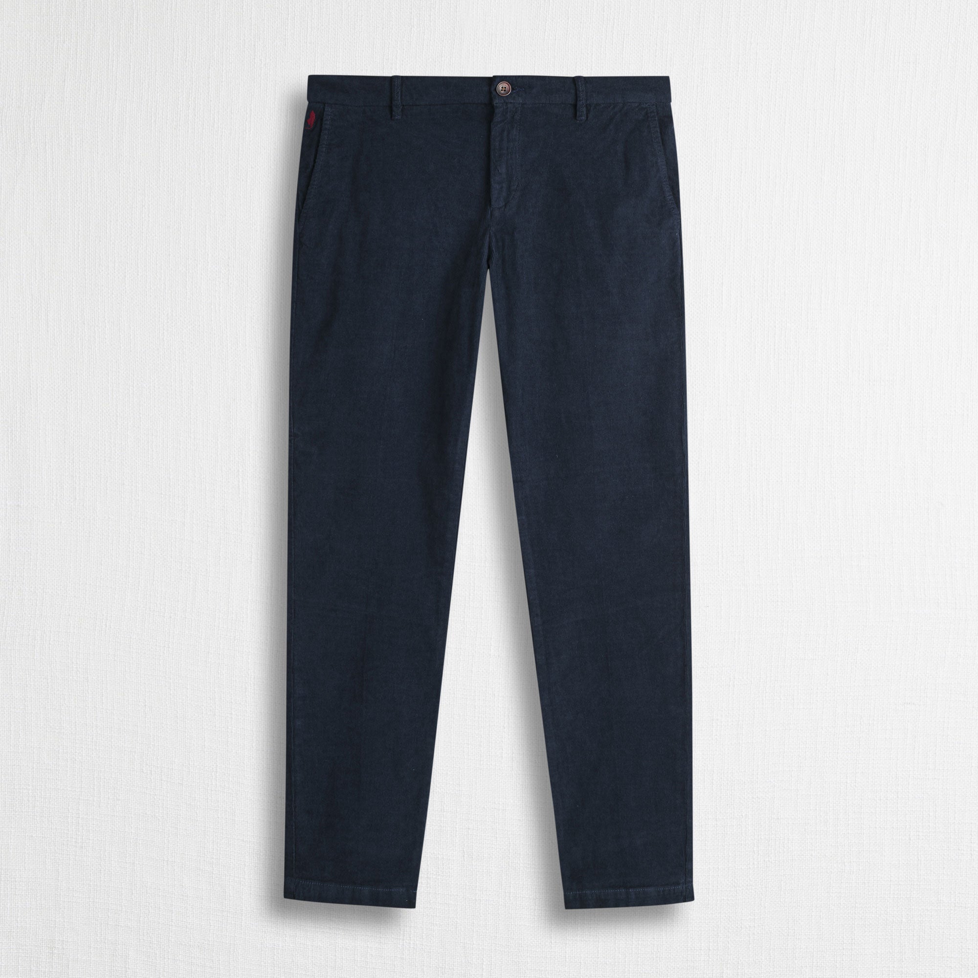 Pantalone Chino in Velluto a Coste Stretch Slim Fit - Blue Navy