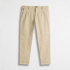 Pantalone Chino in Gabardina Stretch Relaxed Fit - Sand