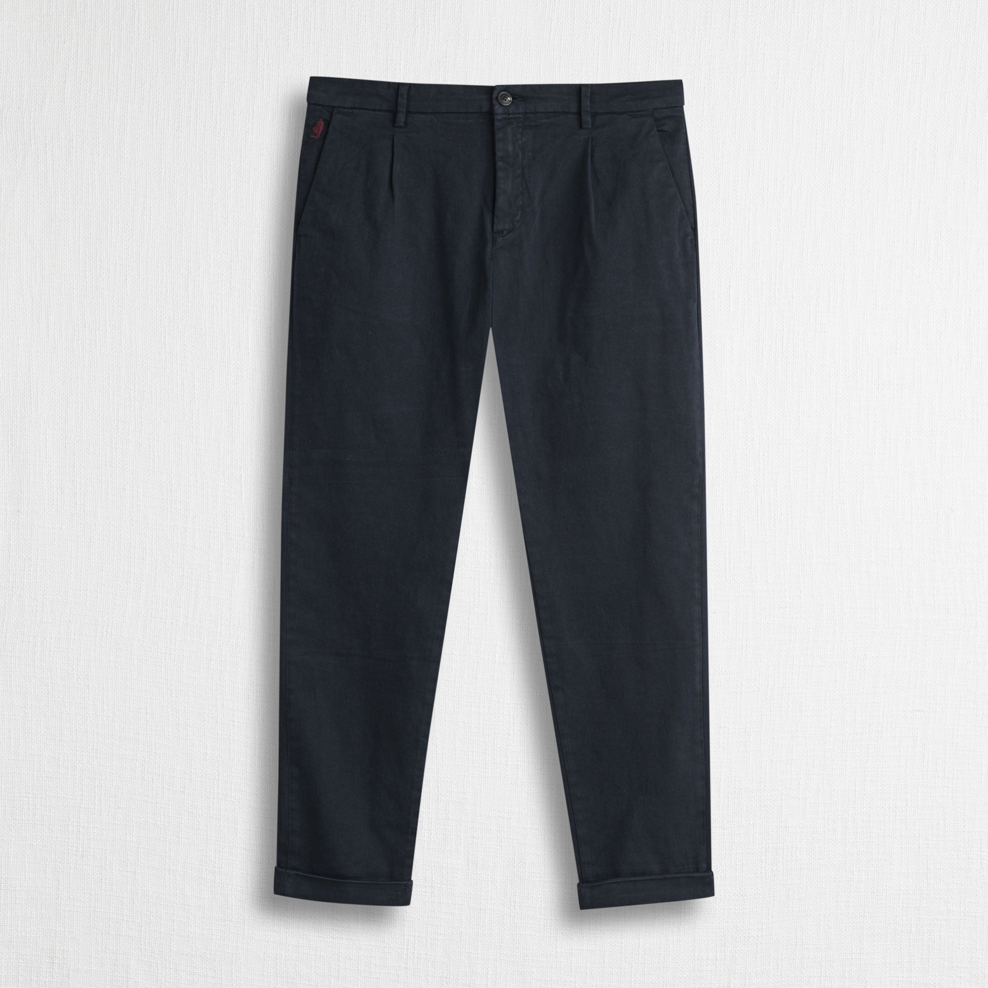 Pantalone Chino in Gabardina Stretch Relaxed Fit - Blue Navy