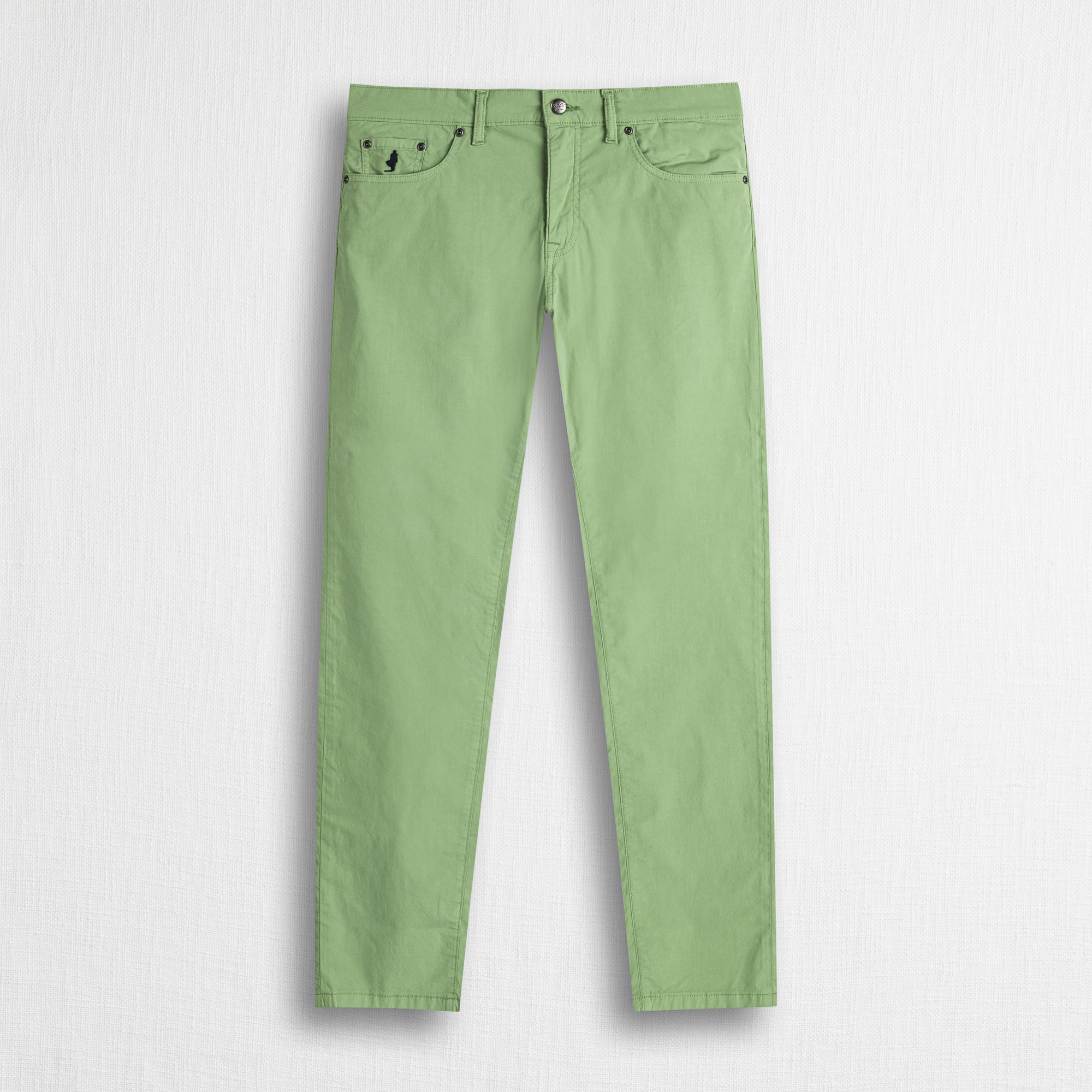 Pantaloni 5 tasche casual in popeline stretch - Light Green
