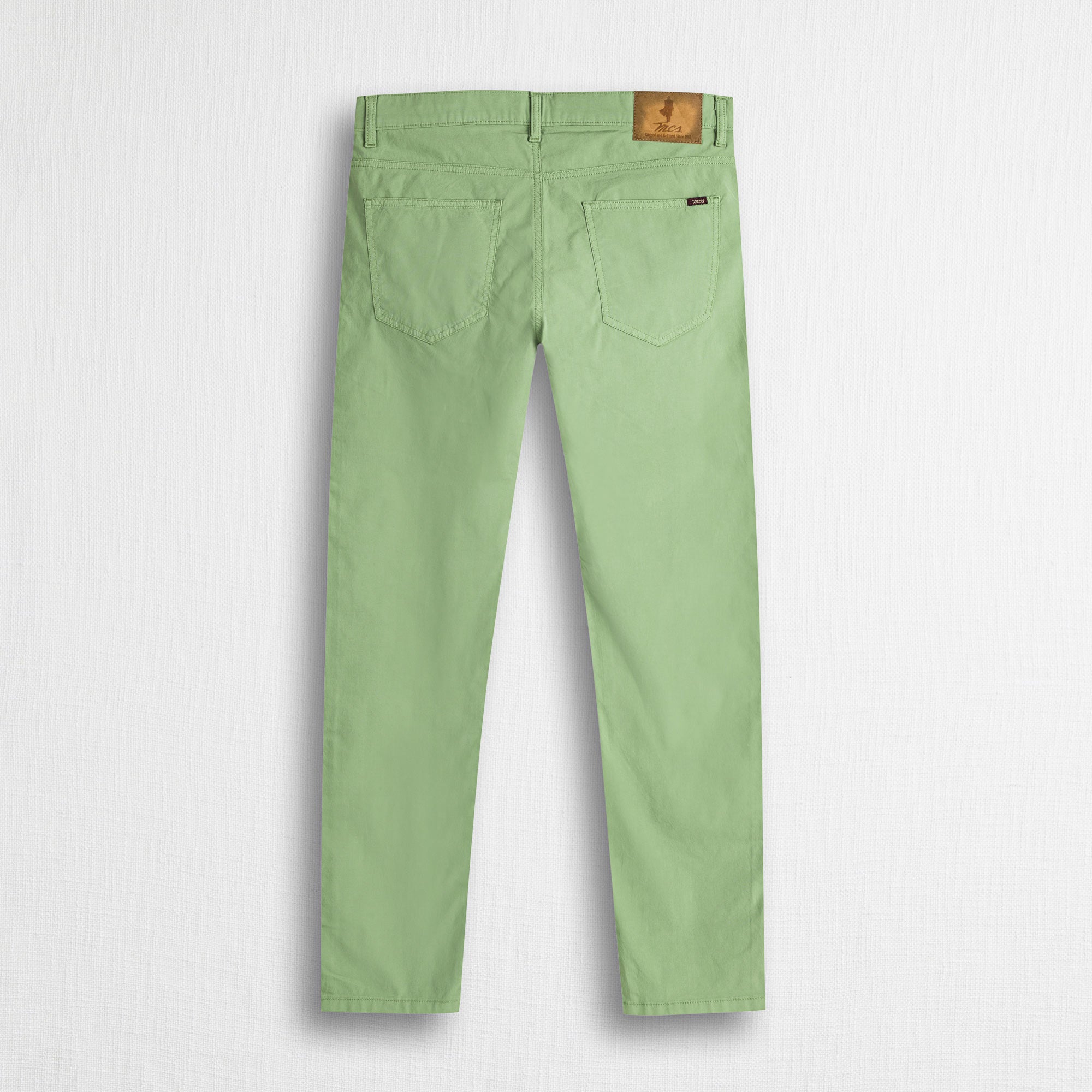 Pantaloni 5 tasche casual in popeline stretch - Light Green
