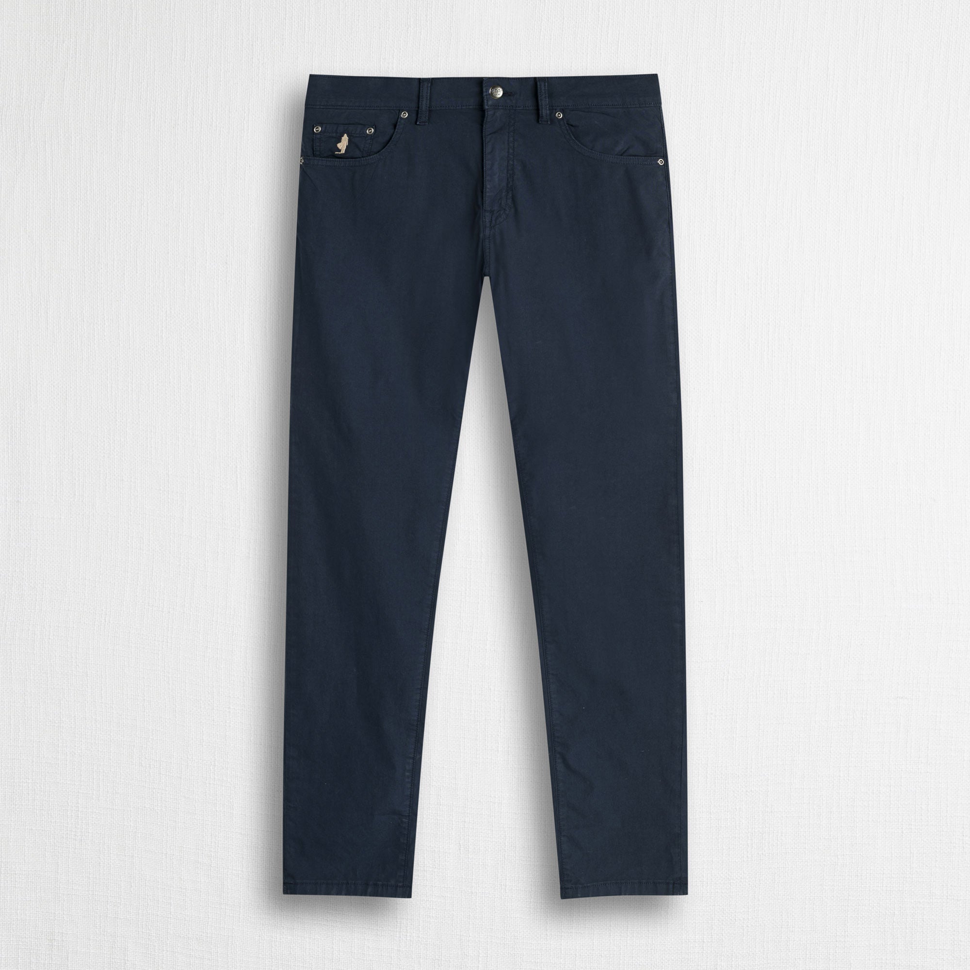 Pantaloni 5 tasche casual in popeline stretch - Navy Blue