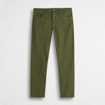 Pantaloni 5 tasche casual in popeline stretch - Dark Olive