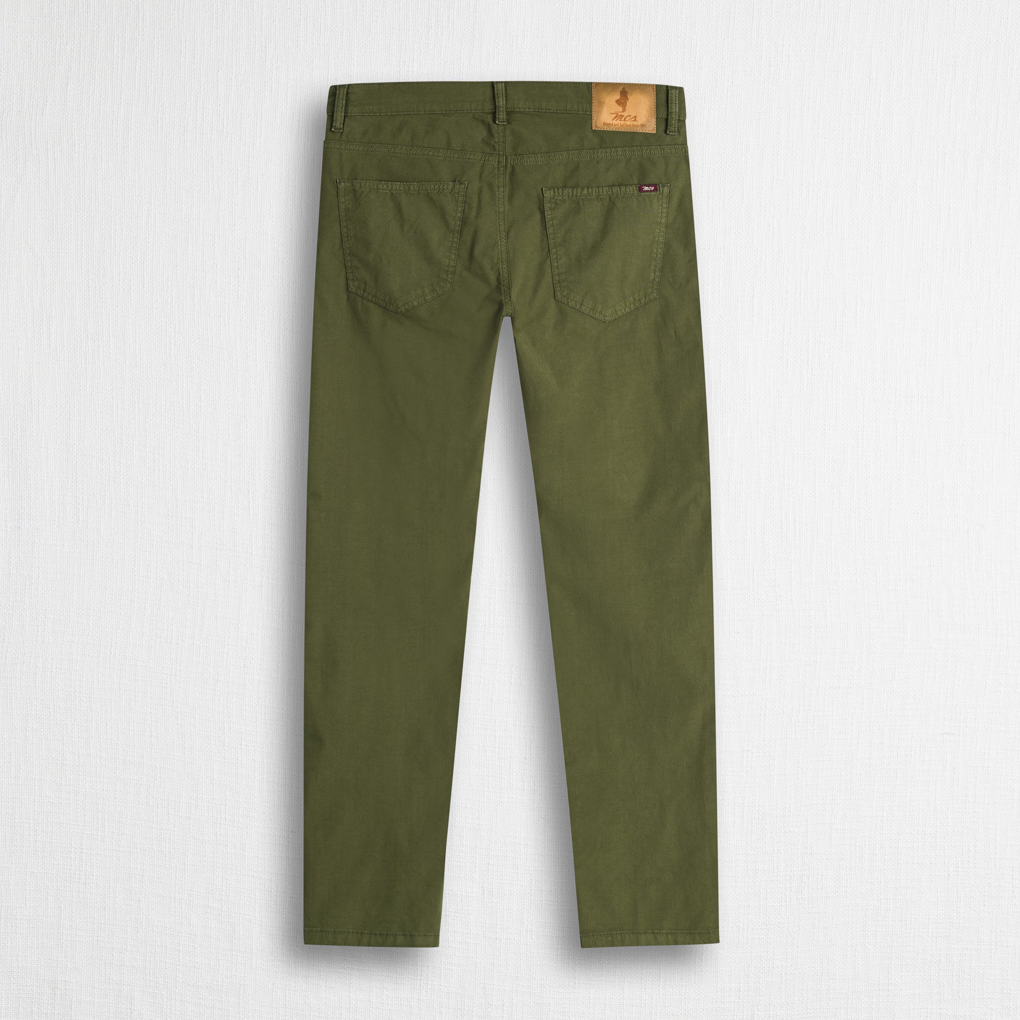 Pantaloni 5 tasche casual in popeline stretch - Dark Olive