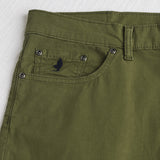 Casual 5-pocket stretch poplin pants - Dark Olive