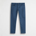 Pantalone 5 tasche casual in cotone stretch tinto a pigmento - Navy Blue