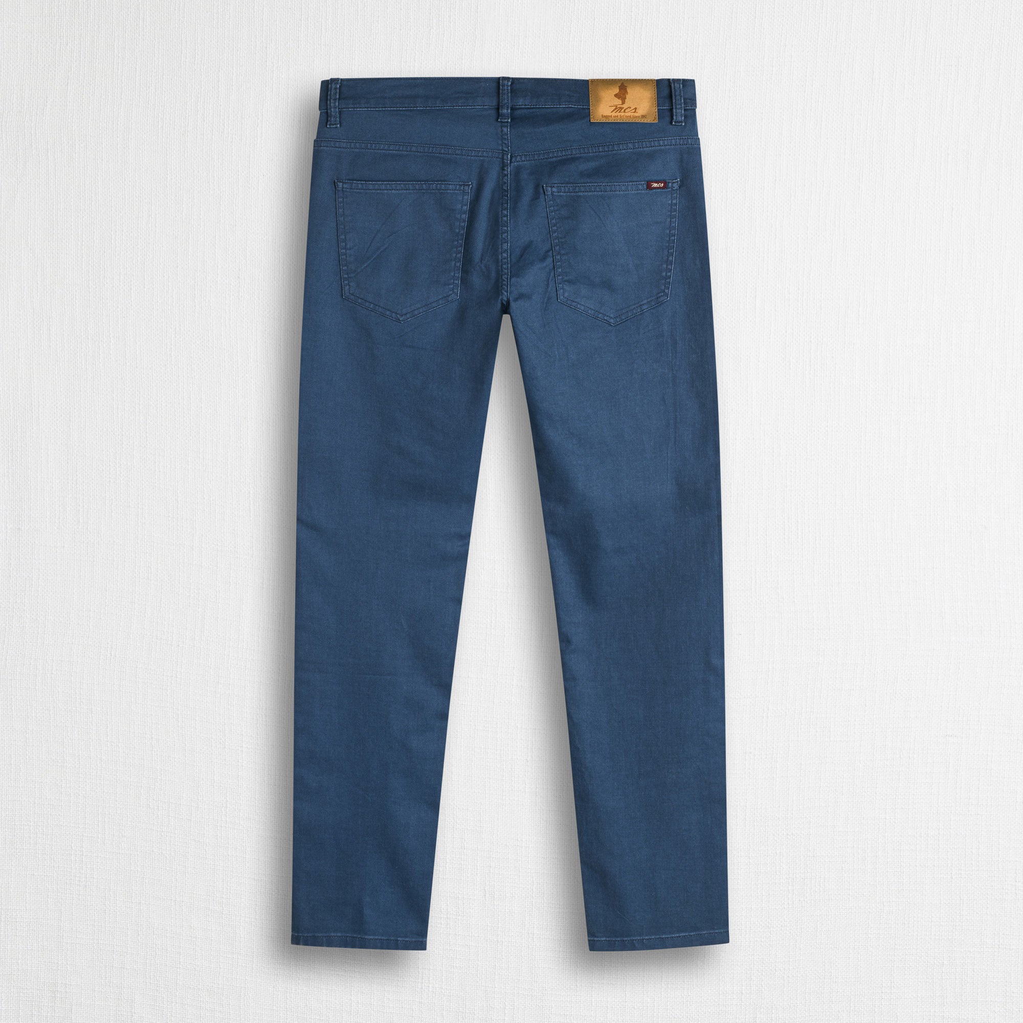 Pantalone 5 tasche casual in cotone stretch tinto a pigmento - Navy Blue