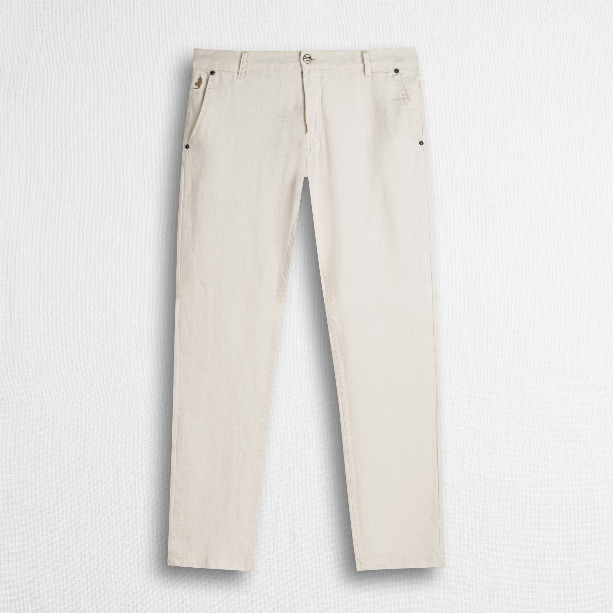 Pantalone 5 tasche in lino - Milk