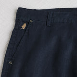Pantalone 5 tasche in lino - Navy Blue