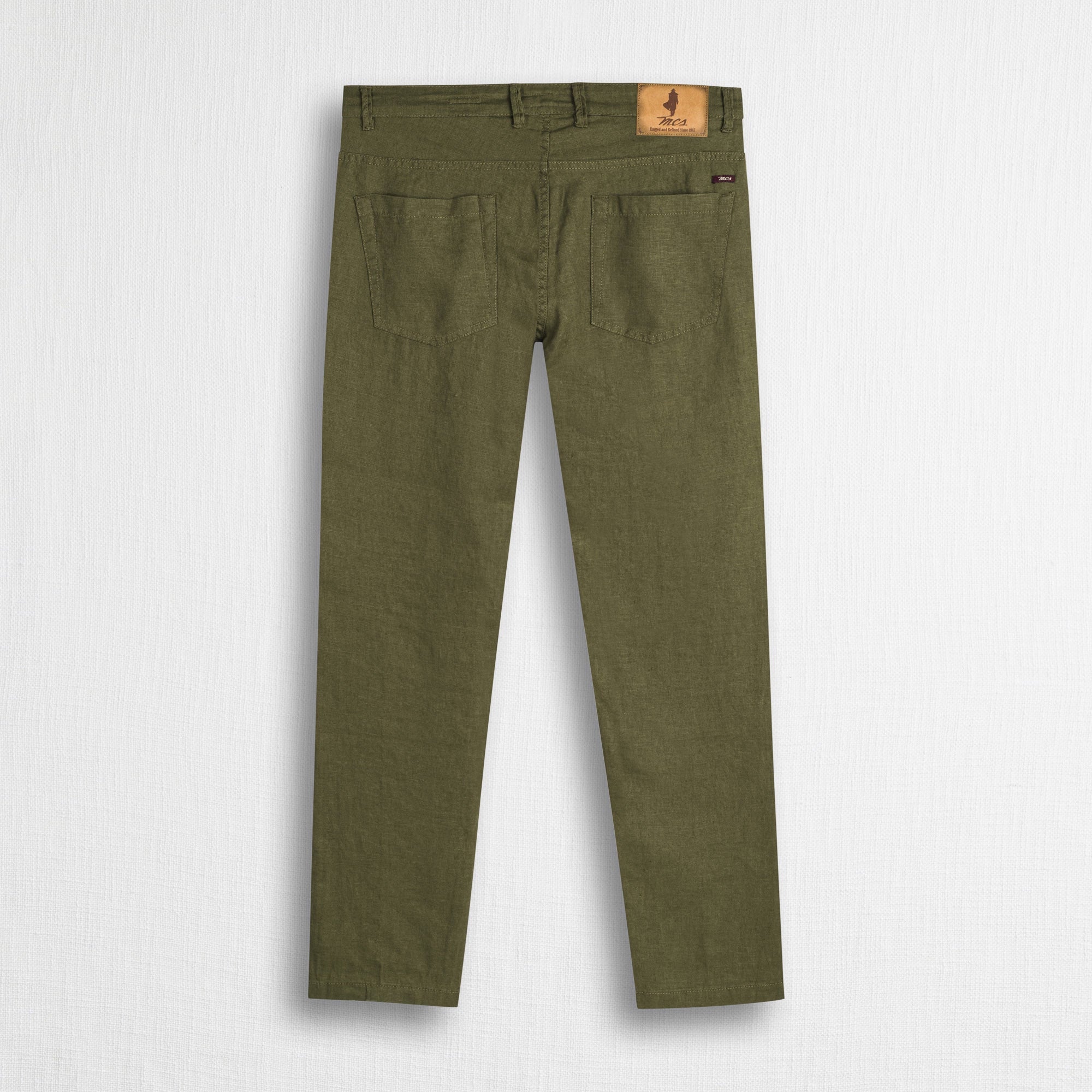 Pantalone 5 tasche in lino - Dark Olive