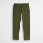 Pantalone chino in popeline stretch - Dark Olive