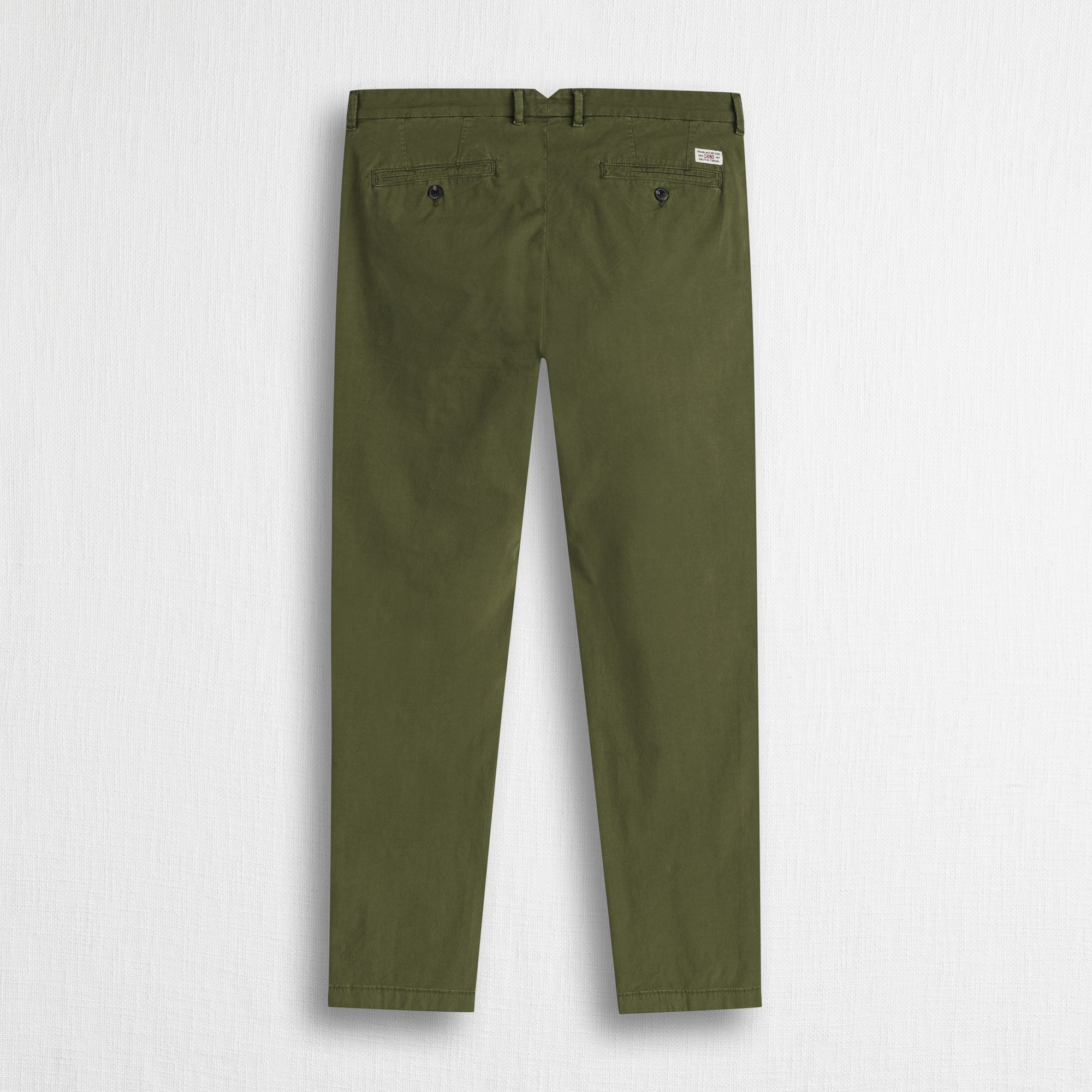 Pantalone chino in popeline stretch - Dark Olive