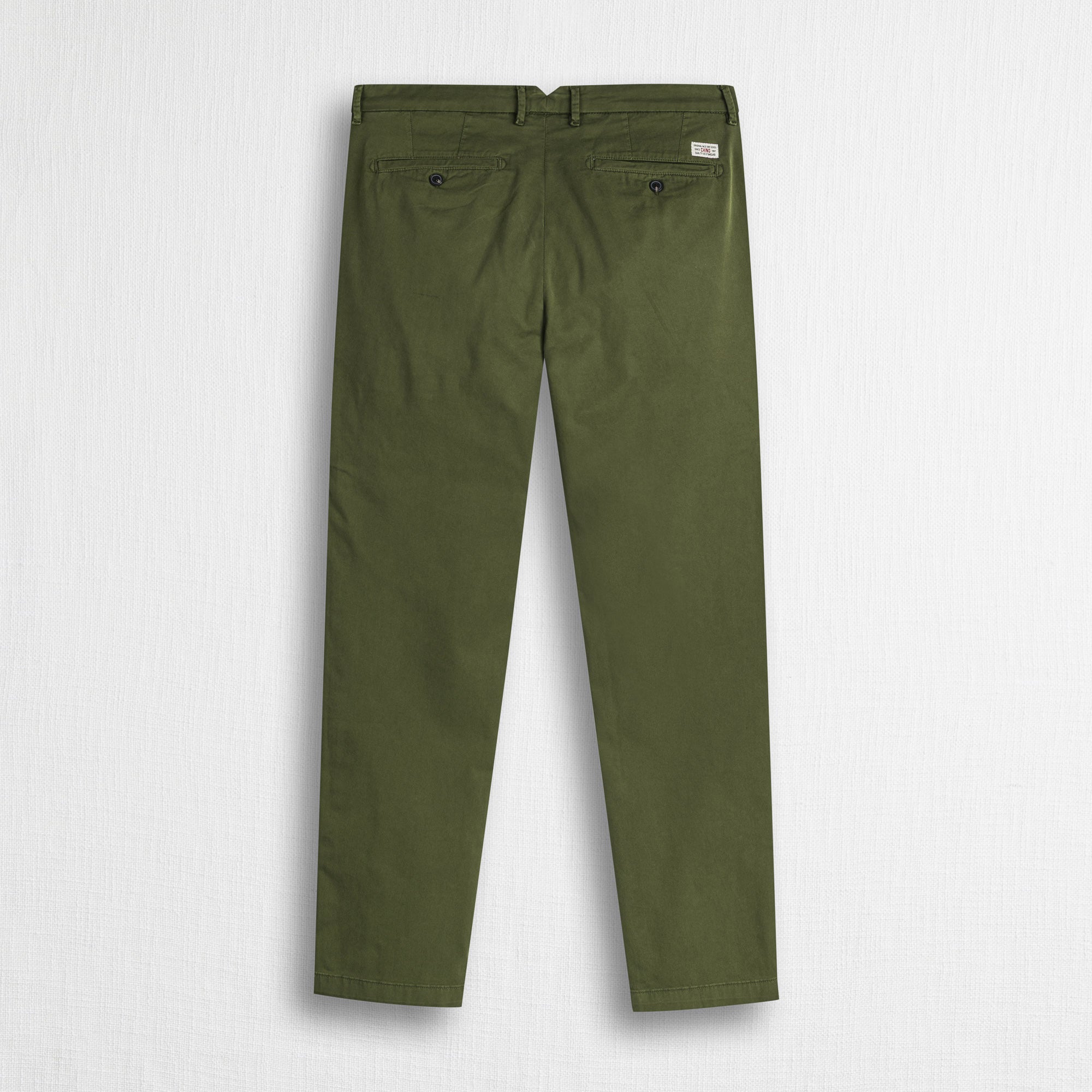 Pantalone chino in gabardina stretch - Dark Olive