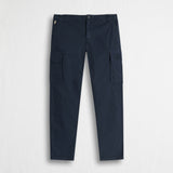 Pantalone cargo in popeline stretch - Navy Blue