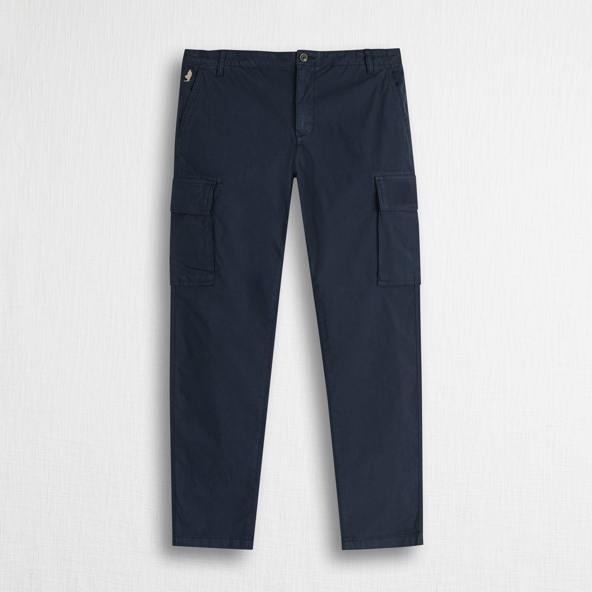 Pantalone cargo in popeline stretch - Navy Blue