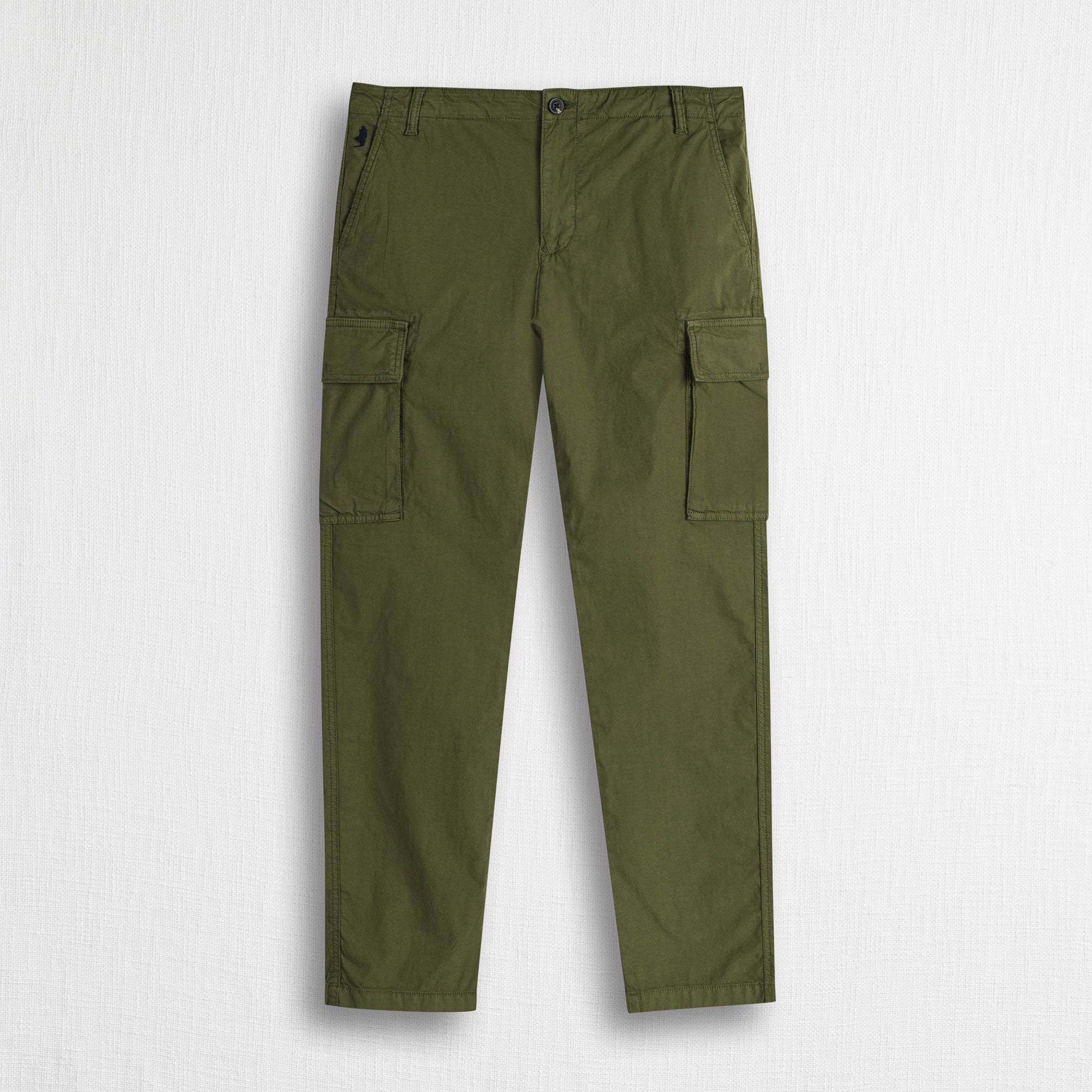 Pantalone cargo in popeline stretch - Dark Olive