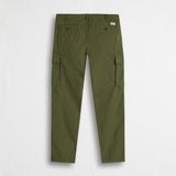 Pantalone cargo in popeline stretch - Dark Olive