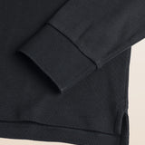 Polo Manica Lunga in Interlock di Cotone dettaglio manica - Black