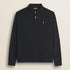 Polo Manica Lunga in Interlock di Cotone fronte - Black