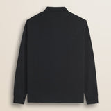 Polo Manica Lunga in Interlock di Cotone retro - Black
