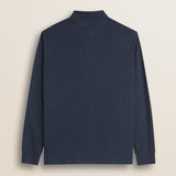 Polo Manica Lunga in Interlock di Cotone retro - Navy Blue