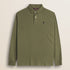 Polo Manica Lunga in Interlock di Cotone fronte - Olive Night