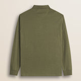 Polo Manica Lunga in Interlock di Cotone retro - Olive Night