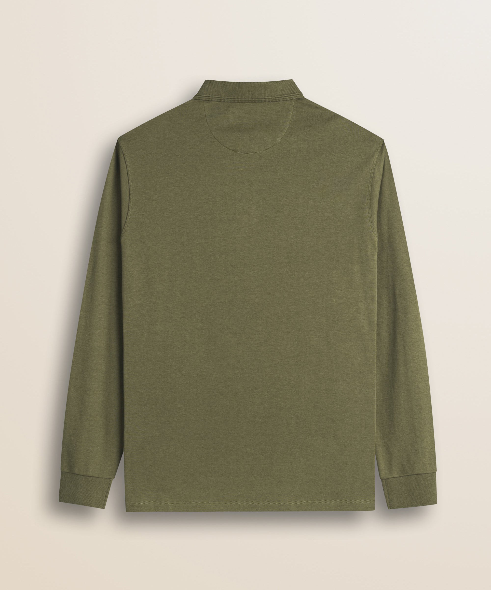 Polo Manica Lunga in Interlock di Cotone retro - Olive Night