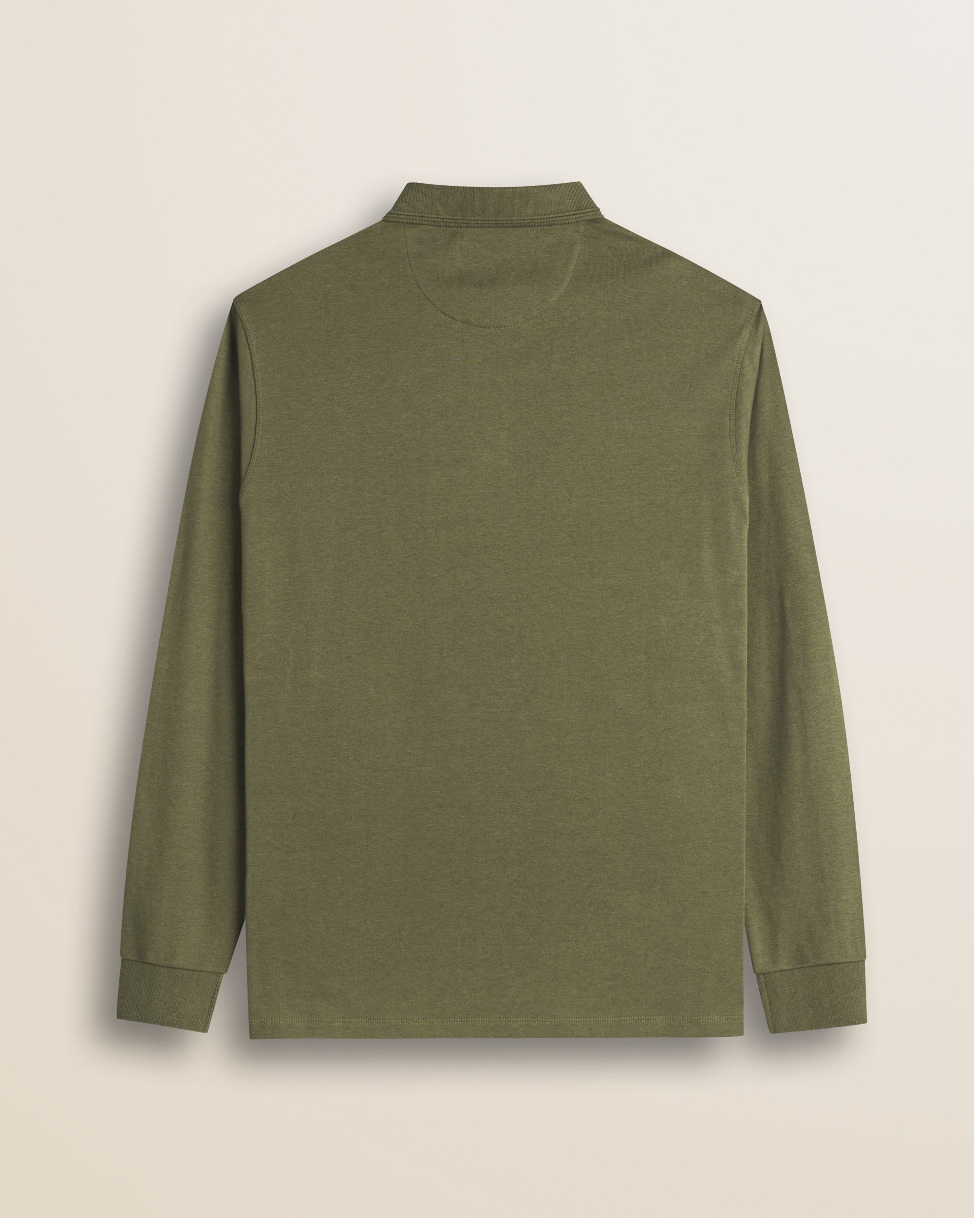 Polo Manica Lunga in Interlock di Cotone retro - Olive Night