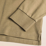 Polo Manica Lunga in Interlock di Cotone dettaglio manica - Elmwood Brown