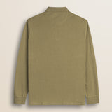 Polo Manica Lunga in Interlock di Cotone retro - Elmwood Brown