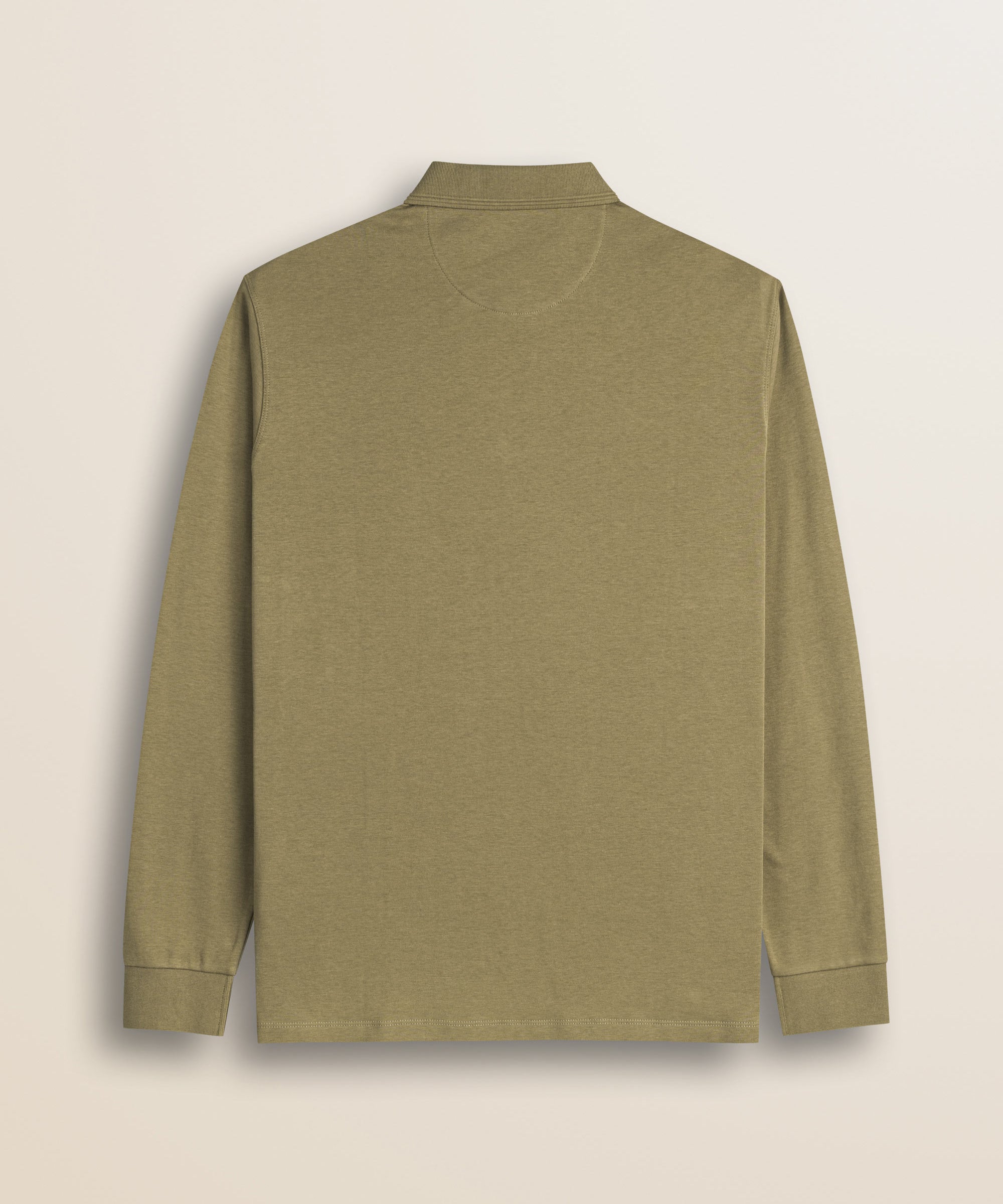Polo Manica Lunga in Interlock di Cotone retro - Elmwood Brown