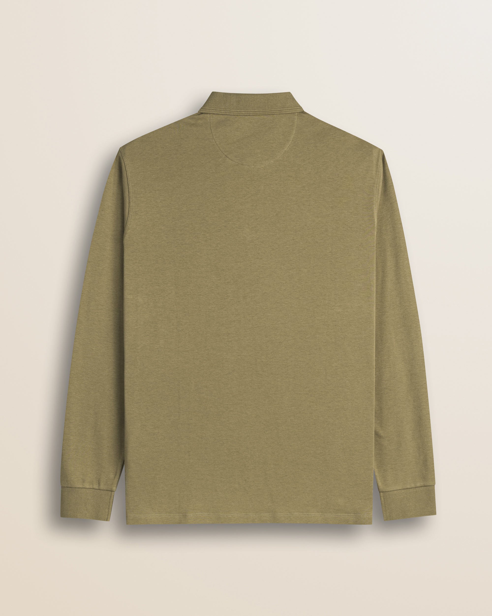 Polo Manica Lunga in Interlock di Cotone retro - Elmwood Brown