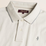 Polo in Jersey Smerigliato Manica Lunga dettaglio colletto - Gardenia