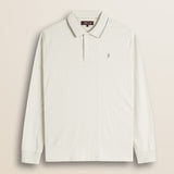 Polo in Jersey Smerigliato Manica Lunga fronte - Gardenia