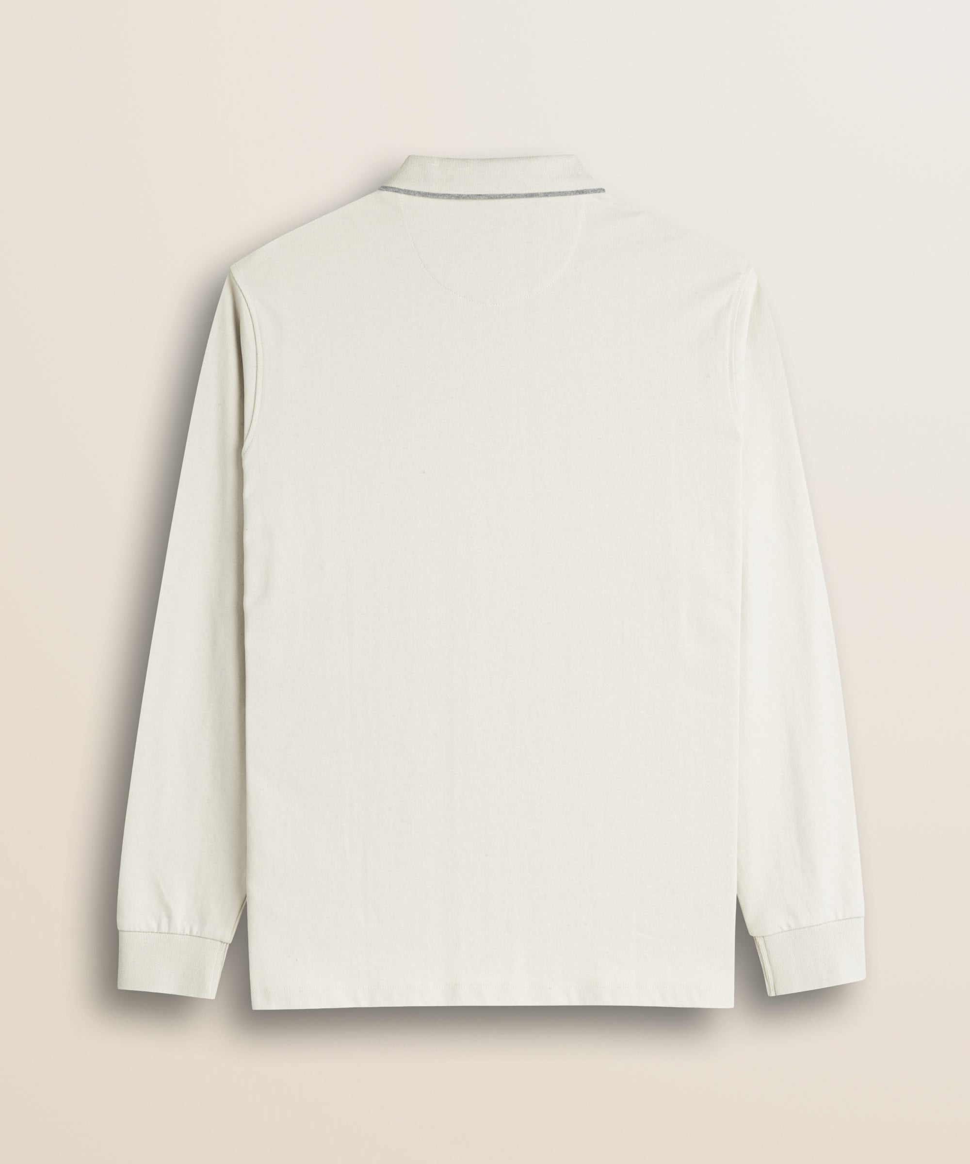 Polo in Jersey Smerigliato Manica Lunga retro - Gardenia