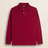 Polo in Jersey Smerigliato Manica Lunga fronte - Merlot