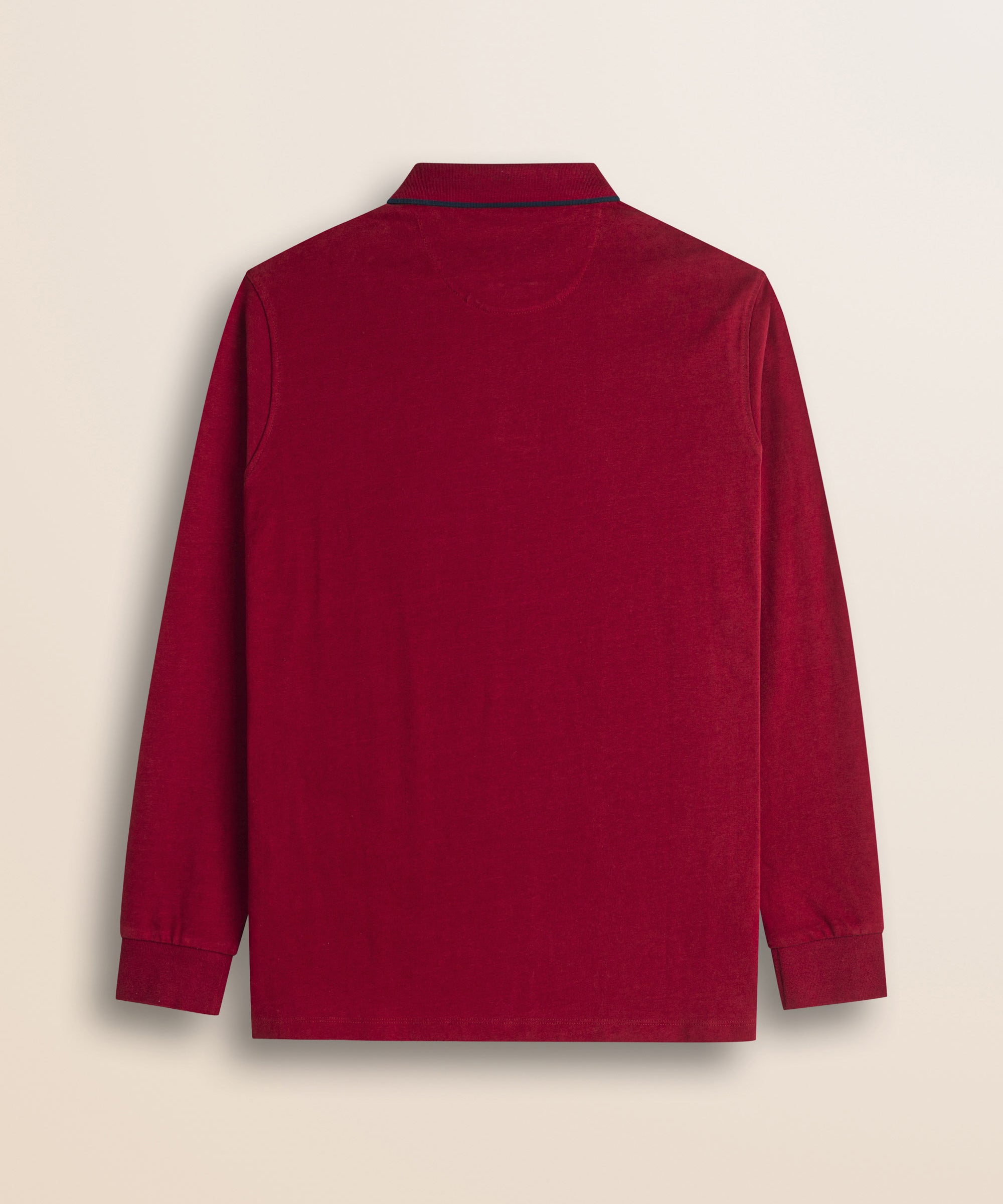 Polo in Jersey Smerigliato Manica Lunga retro - Merlot