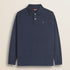 Polo in Jersey Smerigliato Manica Lunga fronte - Navy Blue