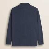 Polo in Jersey Smerigliato Manica Lunga retro - Navy Blue